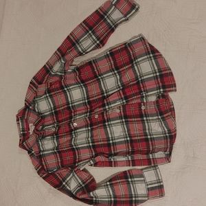 Plaid flannel button down shirt
